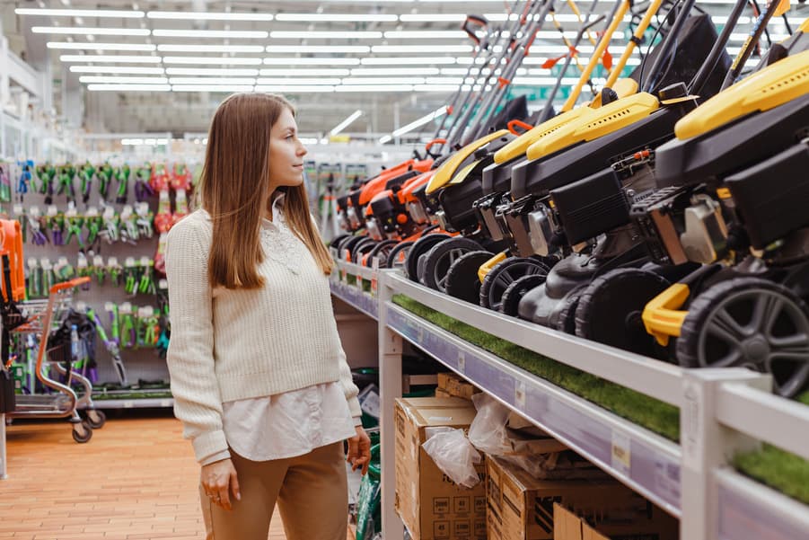 woman staring at tools